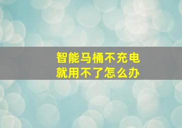 智能马桶不充电就用不了怎么办