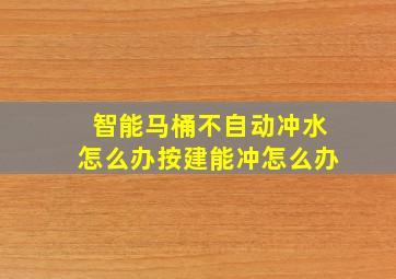 智能马桶不自动冲水怎么办按建能冲怎么办