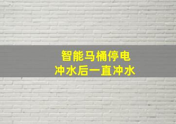 智能马桶停电冲水后一直冲水