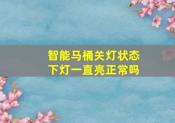 智能马桶关灯状态下灯一直亮正常吗