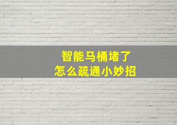 智能马桶堵了怎么疏通小妙招