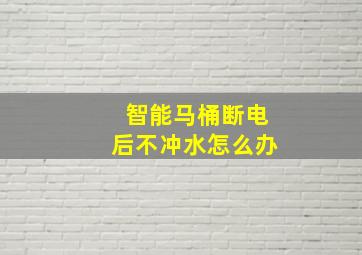 智能马桶断电后不冲水怎么办