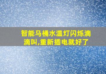 智能马桶水温灯闪烁滴滴叫,重新插电就好了