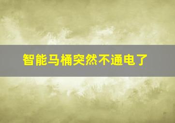 智能马桶突然不通电了