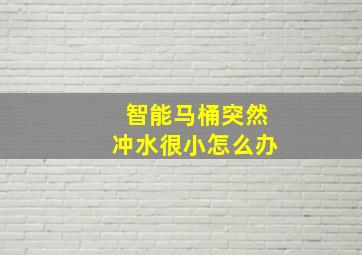 智能马桶突然冲水很小怎么办