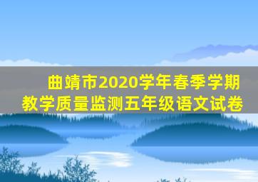 曲靖市2020学年春季学期教学质量监测五年级语文试卷