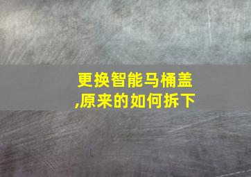 更换智能马桶盖,原来的如何拆下