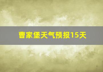 曹家堡天气预报15天