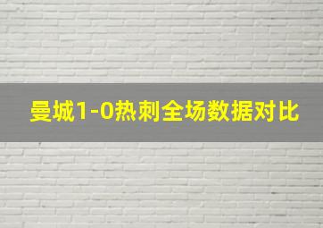 曼城1-0热刺全场数据对比