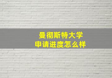 曼彻斯特大学申请进度怎么样