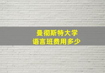 曼彻斯特大学语言班费用多少