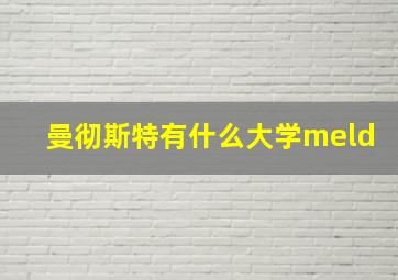 曼彻斯特有什么大学meld