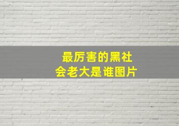 最厉害的黑社会老大是谁图片