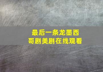 最后一条龙墨西哥剧美剧在线观看