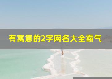 有寓意的2字网名大全霸气