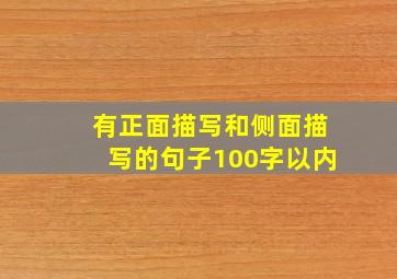 有正面描写和侧面描写的句子100字以内