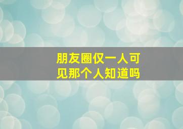 朋友圈仅一人可见那个人知道吗