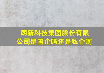 朗新科技集团股份有限公司是国企吗还是私企啊