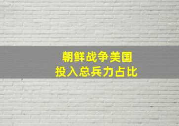 朝鲜战争美国投入总兵力占比