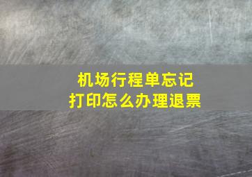 机场行程单忘记打印怎么办理退票