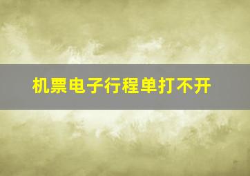 机票电子行程单打不开