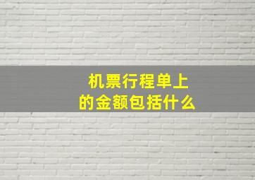 机票行程单上的金额包括什么