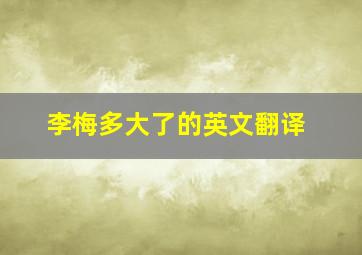 李梅多大了的英文翻译