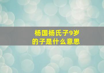 杨国杨氏子9岁的子是什么意思