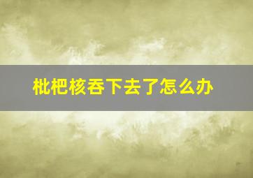 枇杷核吞下去了怎么办