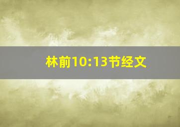 林前10:13节经文