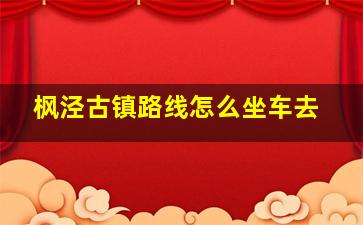 枫泾古镇路线怎么坐车去