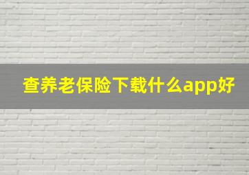 查养老保险下载什么app好