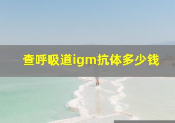 查呼吸道igm抗体多少钱