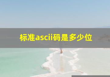 标准ascii码是多少位