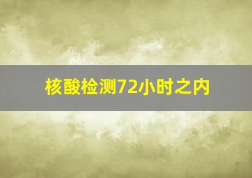 核酸检测72小时之内