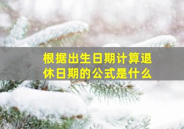 根据出生日期计算退休日期的公式是什么