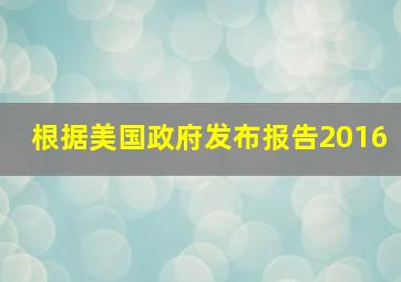 根据美国政府发布报告2016