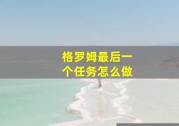 格罗姆最后一个任务怎么做