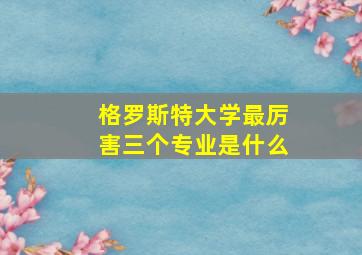 格罗斯特大学最厉害三个专业是什么