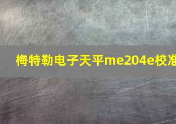 梅特勒电子天平me204e校准