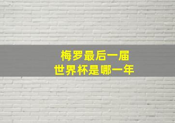 梅罗最后一届世界杯是哪一年