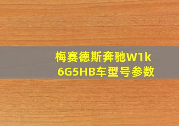 梅赛德斯奔驰W1k6G5HB车型号参数