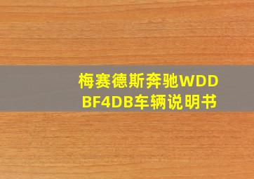 梅赛德斯奔驰WDDBF4DB车辆说明书