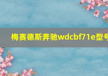 梅赛德斯奔驰wdcbf71e型号