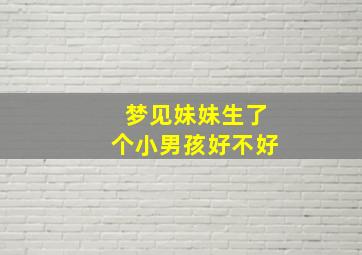 梦见妹妹生了个小男孩好不好