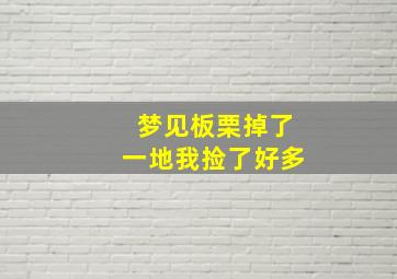 梦见板栗掉了一地我捡了好多