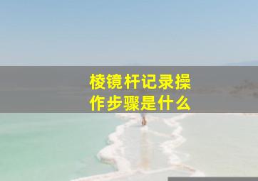 棱镜杆记录操作步骤是什么