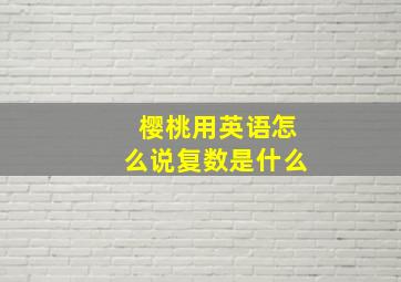 樱桃用英语怎么说复数是什么