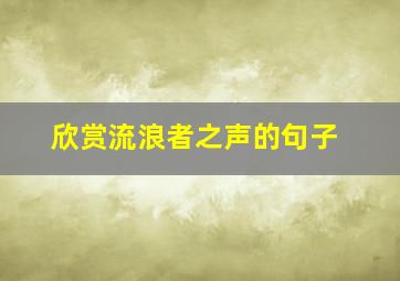 欣赏流浪者之声的句子