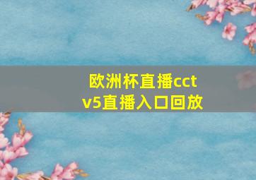 欧洲杯直播cctv5直播入口回放